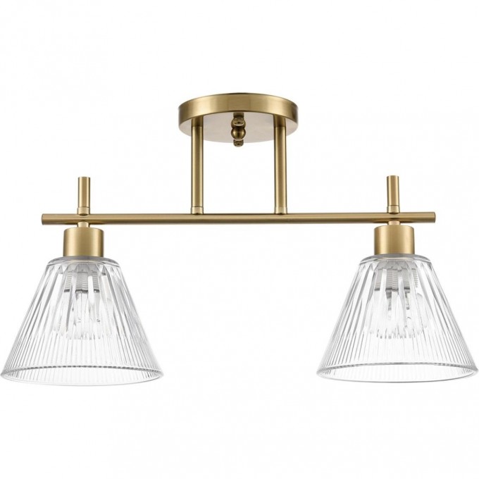 Потолочная люстра LUMION VIVIAN COMFI LN25 E14 2*40W 220V латунь/прозрачный, металл/стекло 8188/2C